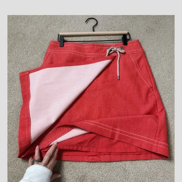 Ann Taylor Petite Skirt A-Line Faux Wrap Mini Skirt Cotton Blend Tie Detail 10P