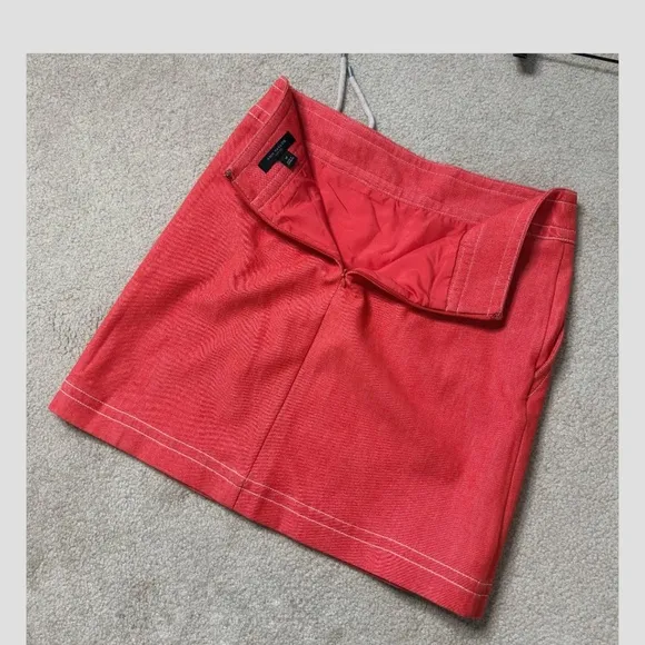 Ann Taylor Petite Skirt A-Line Faux Wrap Mini Skirt Cotton Blend Tie Detail 10P