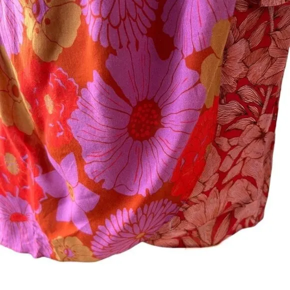 Anthropologie Carolina K Kinsale Floral Wrap Skirt in Red Motif Size M NWT