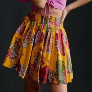 Anthropologie Let Me Be Printed Mini Skirt