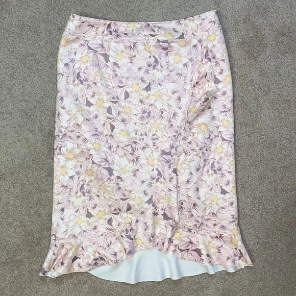 Anthropologie Soft Floral Skye Ruffle Peplum Skirt