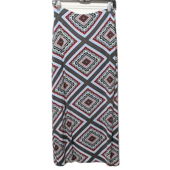 Anthropologie MAEVE Maina Geometric Faux Wrap Midi Skirt S
