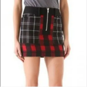 April, May Wilma Plaid Mini Skirt Size Medium