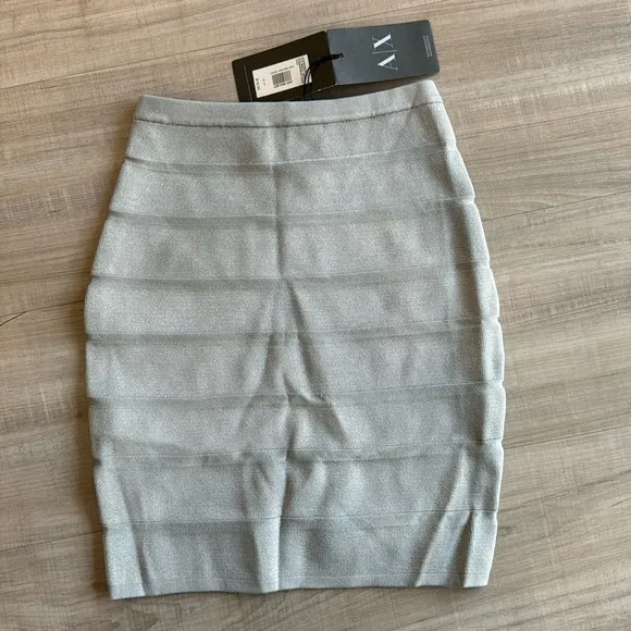 Armani Exchange Women grey short skirt tight skirt clothing NWT summer outfit