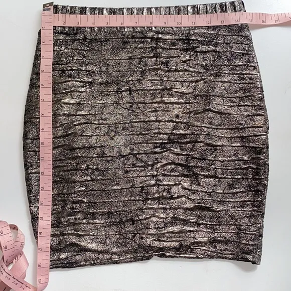 ASTR Metallic Runshed  Faux Wrap  Skirt