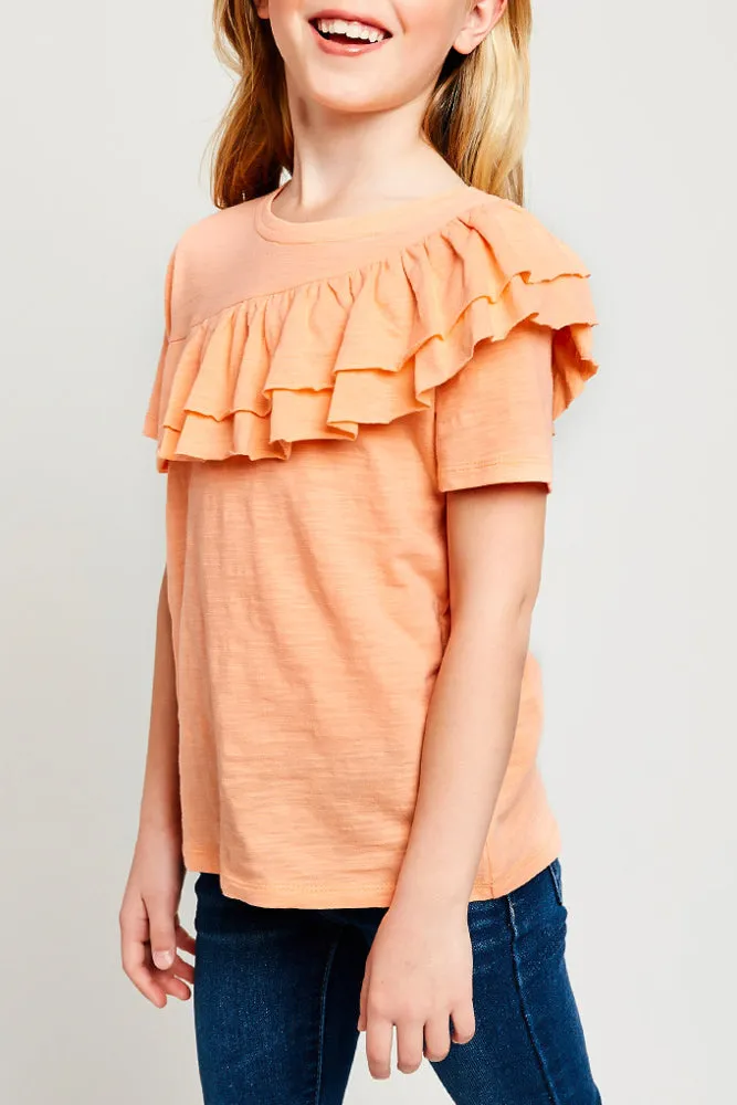 Asymmetrical Ruffle T-Shirt (Daughter: Mommy and Me)