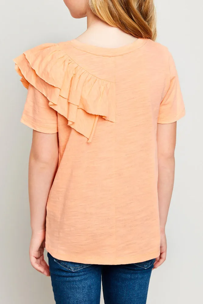 Asymmetrical Ruffle T-Shirt (Daughter: Mommy and Me)
