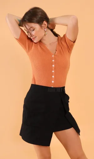 AUSTINE Cargo Wrap Skirt (Black)