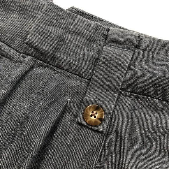 Banana Republic Grey Mini Skirt with Brown Buttons
