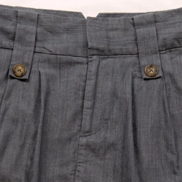 Banana Republic Grey Mini Skirt with Brown Buttons