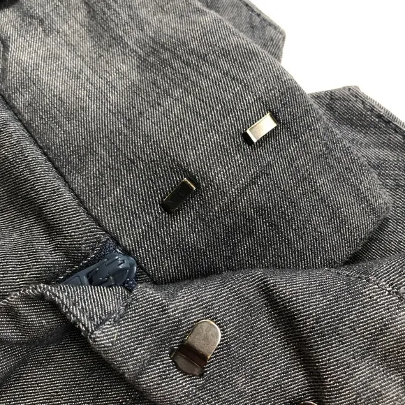 Banana Republic Grey Mini Skirt with Brown Buttons
