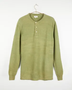 Bandhu Henley Flat Knit Sweater Pale Green