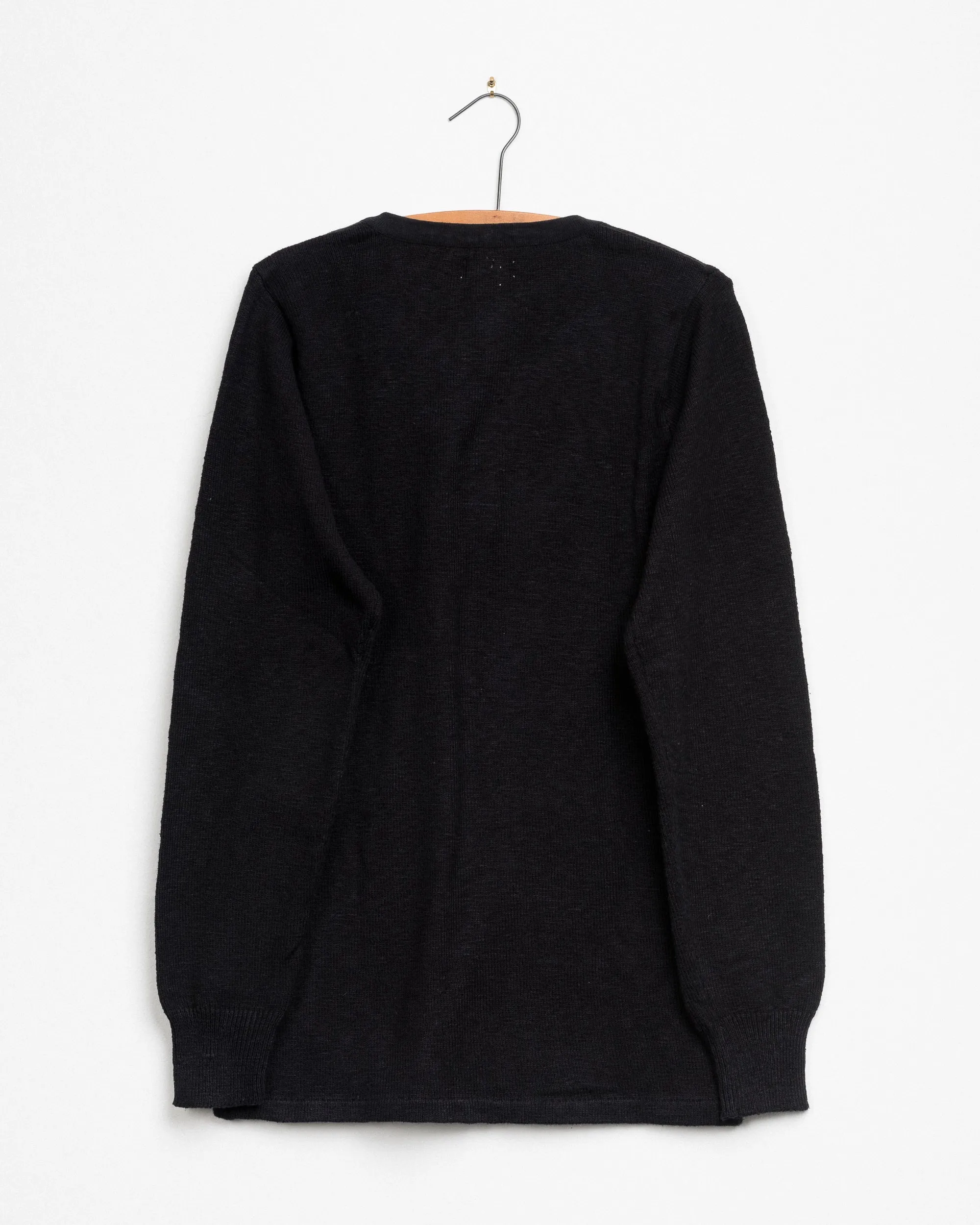 Bandhu Henley Knit Tee in Black