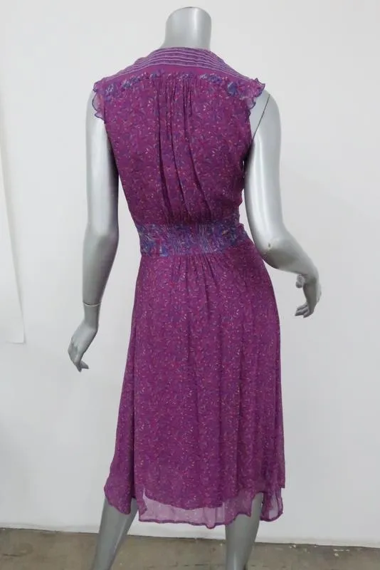 Bash Purple Floral Ankle Length Sleeveless Wrap Dress Sz 0