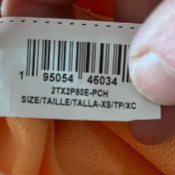 BCBG MAXAZRIA light orange/yellow asymmetrical wrap skirt, side zipper, XS