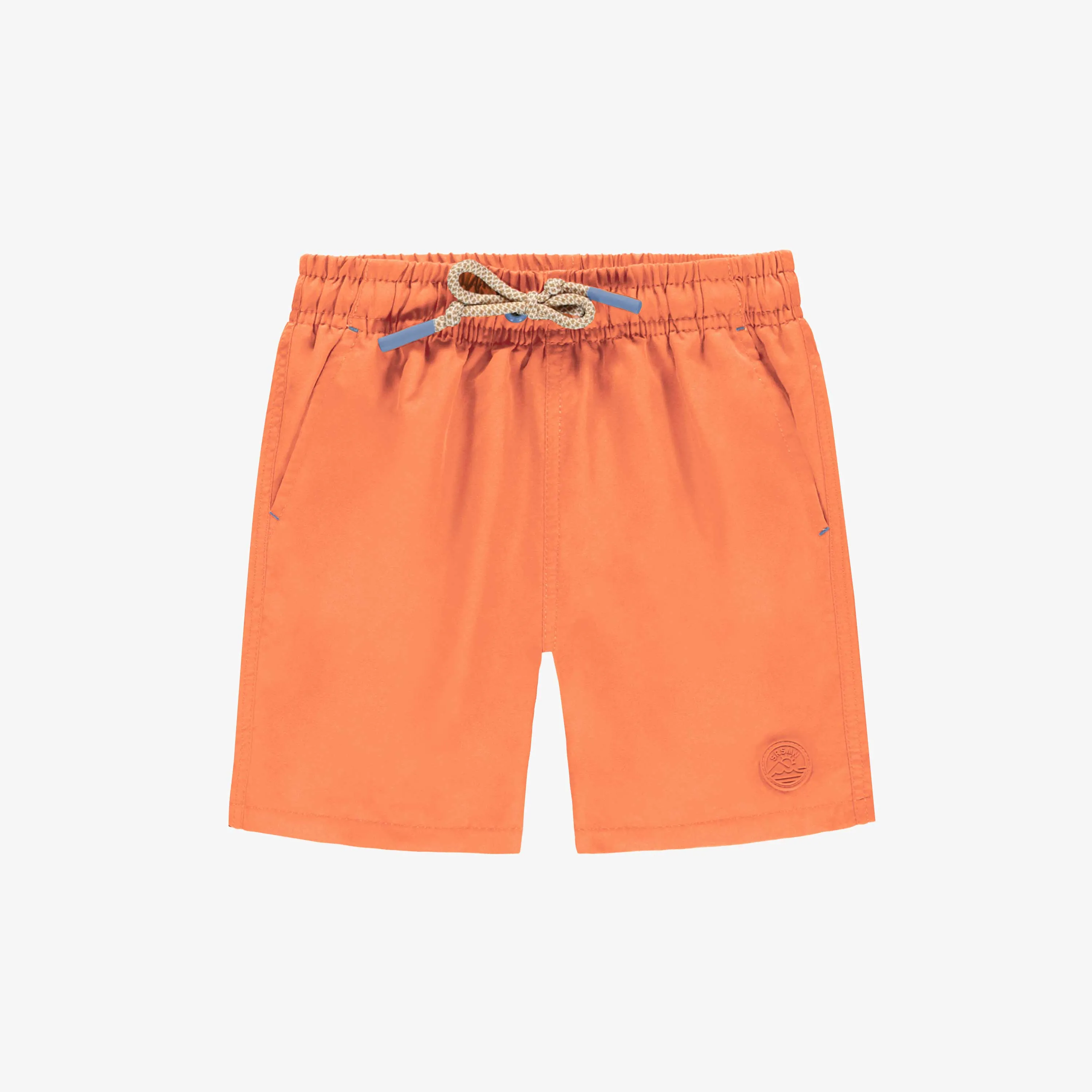 Bermudas de bain orange uni, enfant || Plain orange swimming bermudas, child