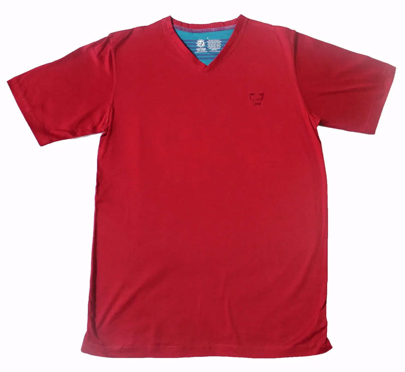 Big Face embroidered Mercerized Men's V-Neck Leisure-T
