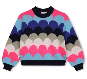 Billieblush Knit Sweater With Allover Seashell Print