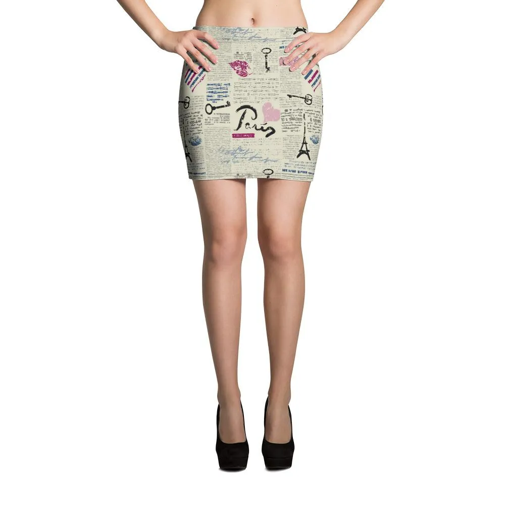 BirdGirls Print Ad Mini Skirt