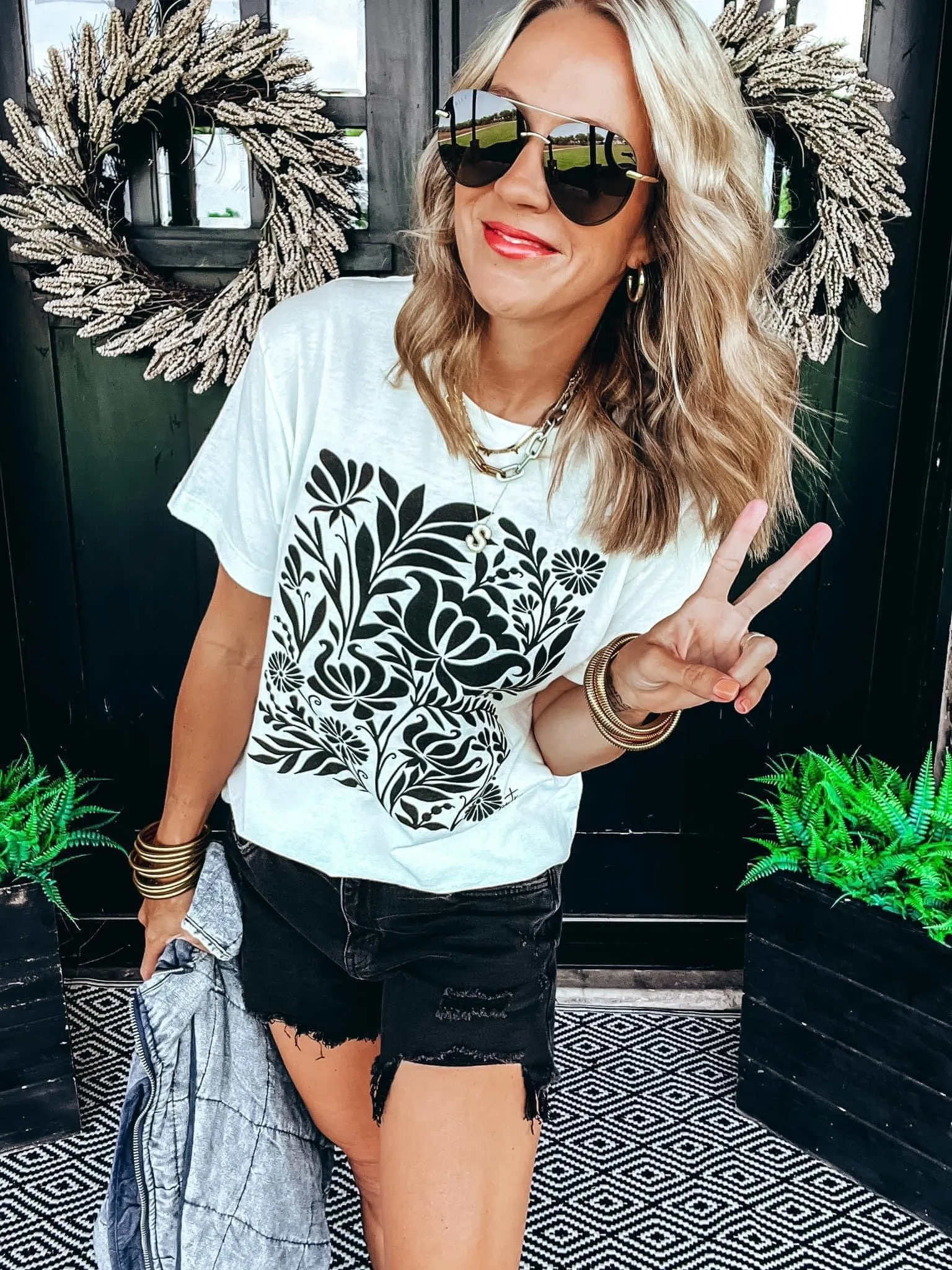 Black Bouquet Graphic Tee