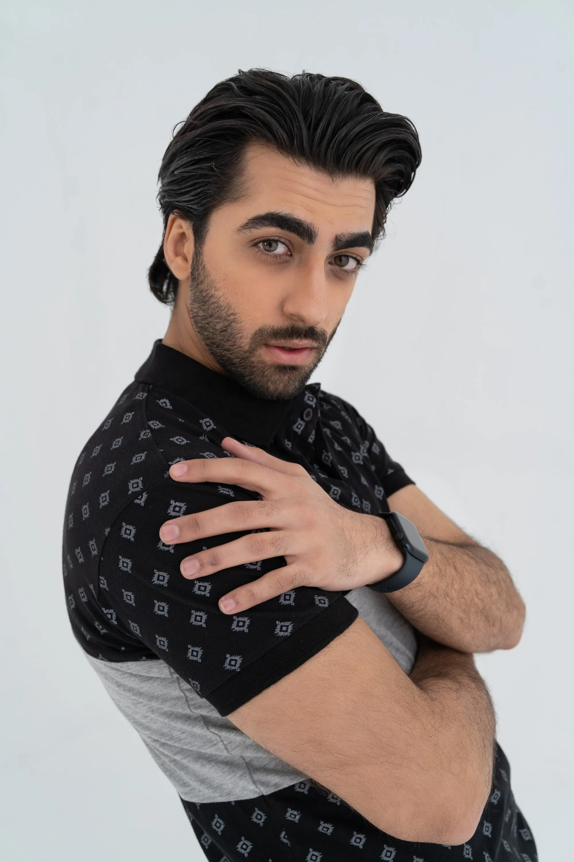 Black Cotton Pique T-Shirt