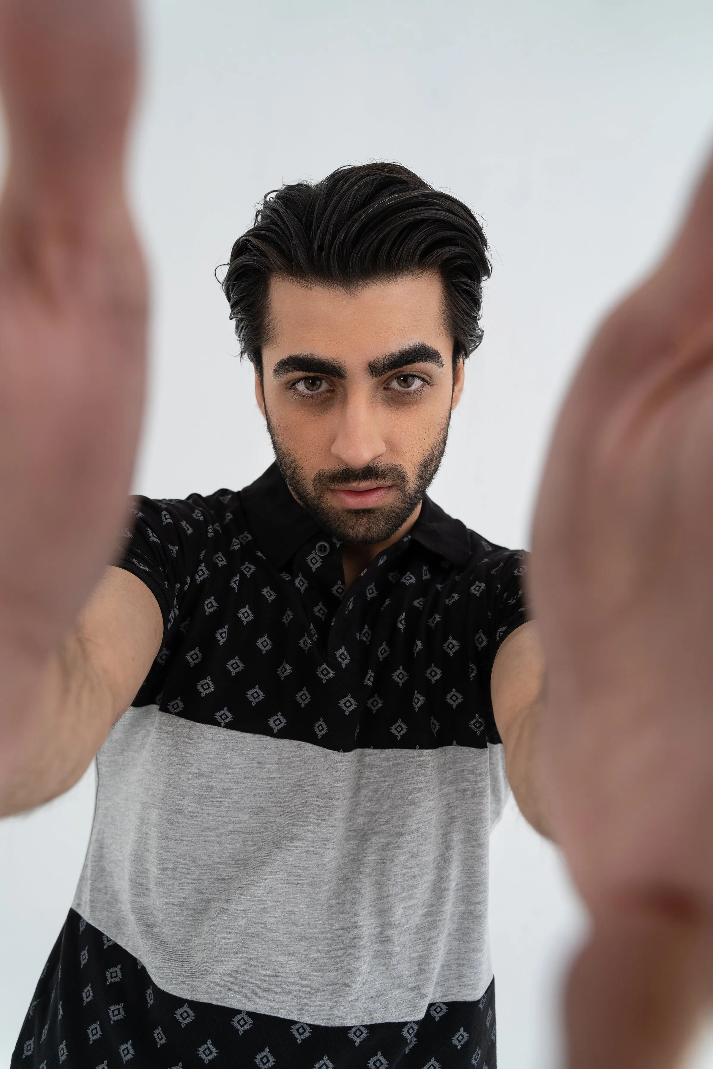 Black Cotton Pique T-Shirt