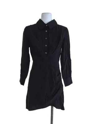 Black Plain Shirt Dress