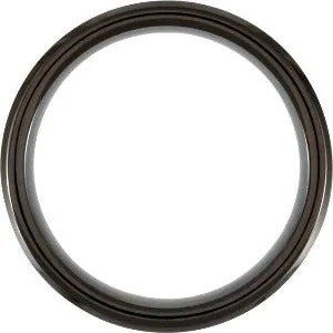 Black PVD Cobalt Casted Band With Wood Inlay COR251 - 8 mm