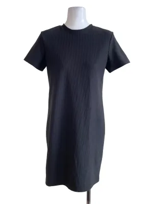 Black Ribbed T-Shirt Dress