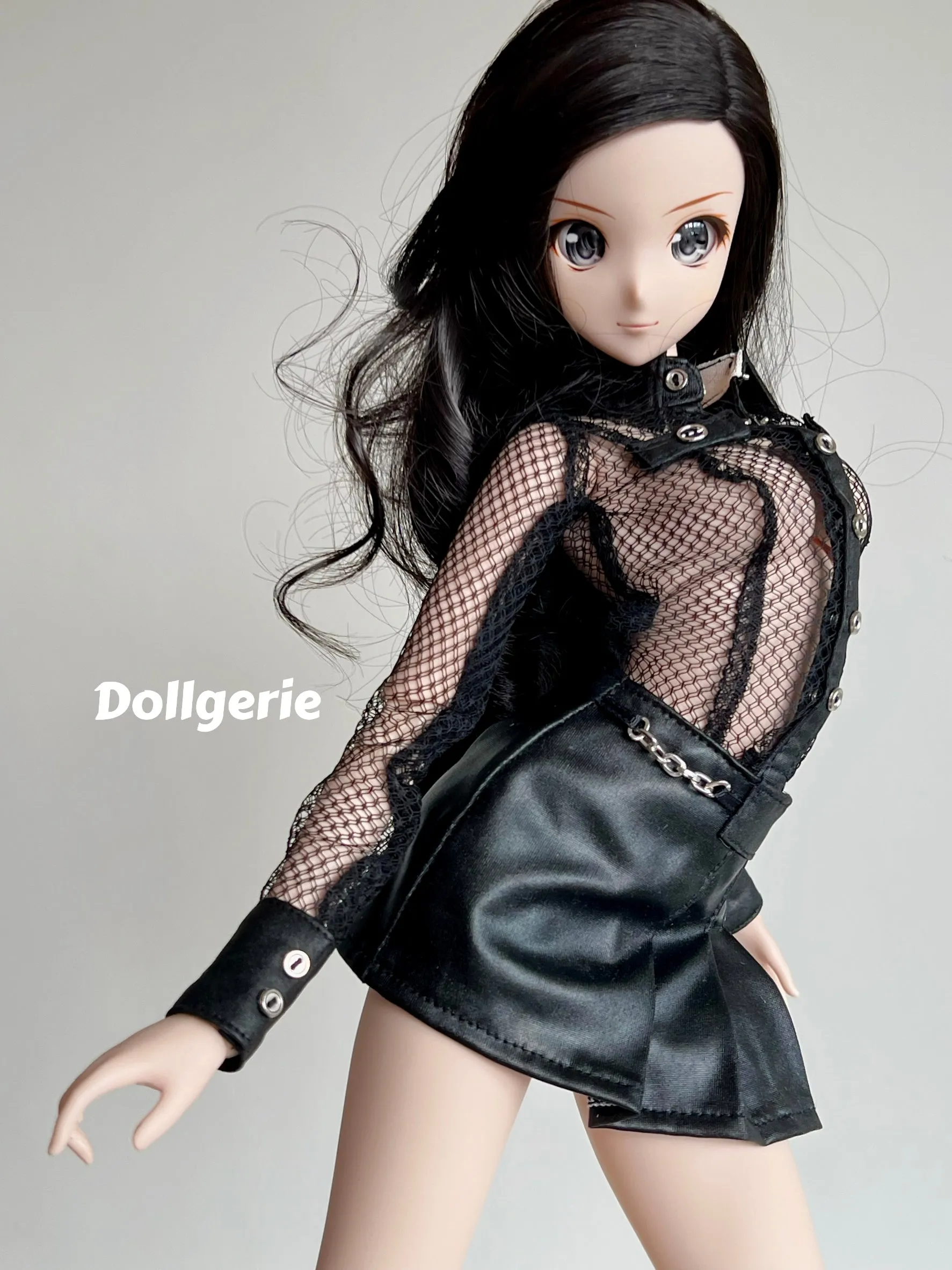 Black Secret Mission Faux Leather Skirt for SmartDoll or DD