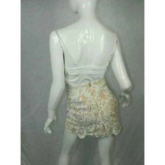 Blessed Are The Meek ivory Floral Lace Skirt Sz 2
