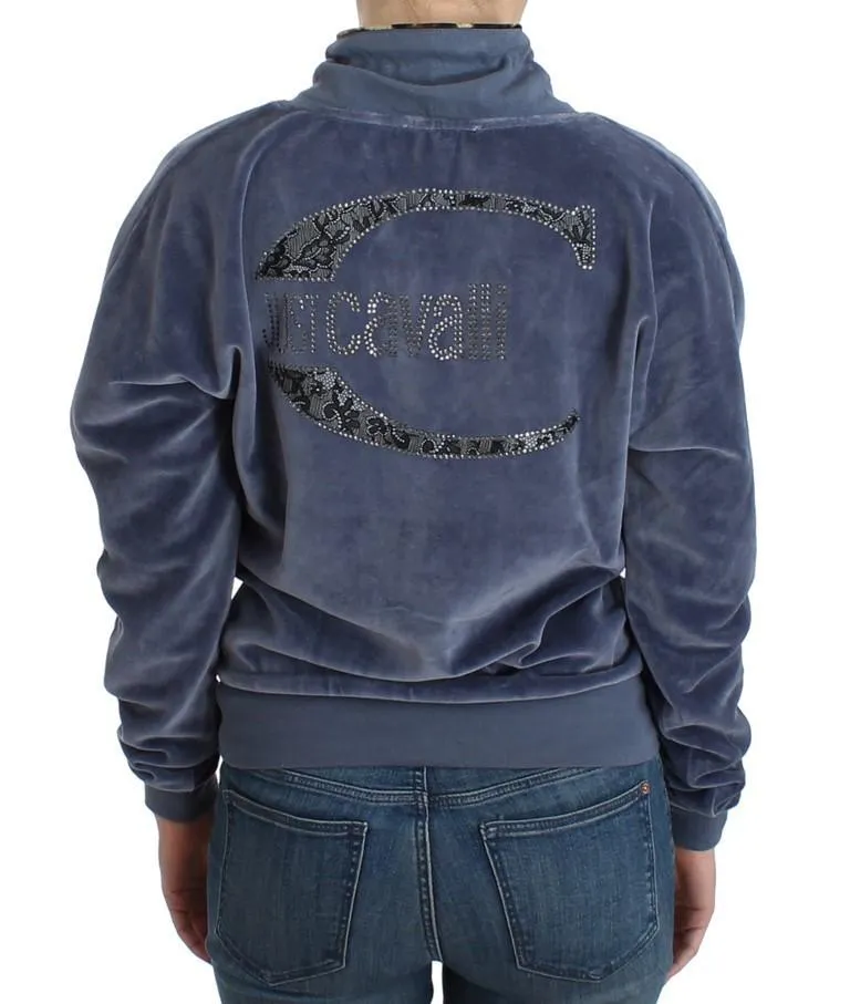 Blue velvet cotton sweater