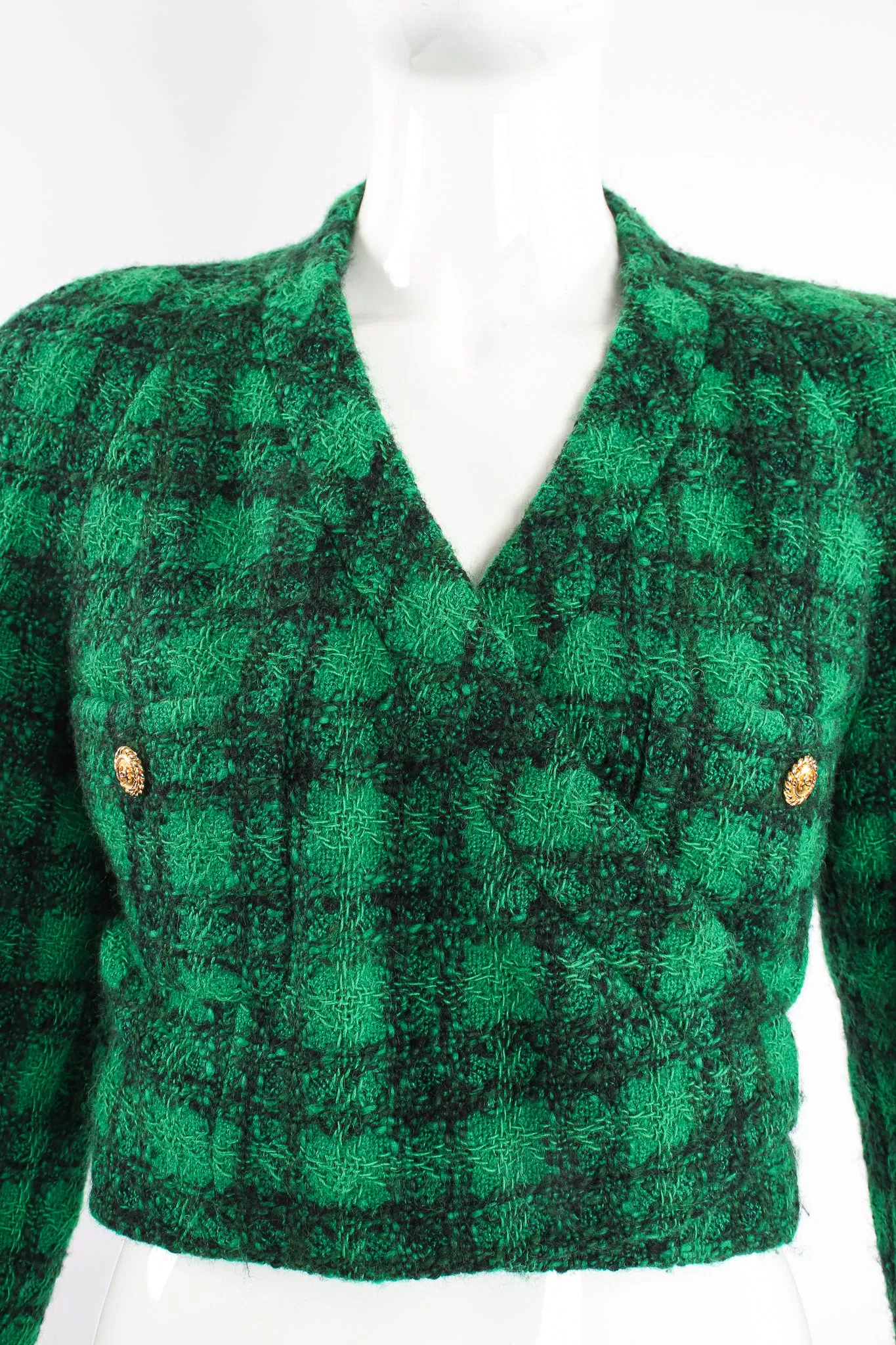 Bouclé Plaid Wrap Jacket