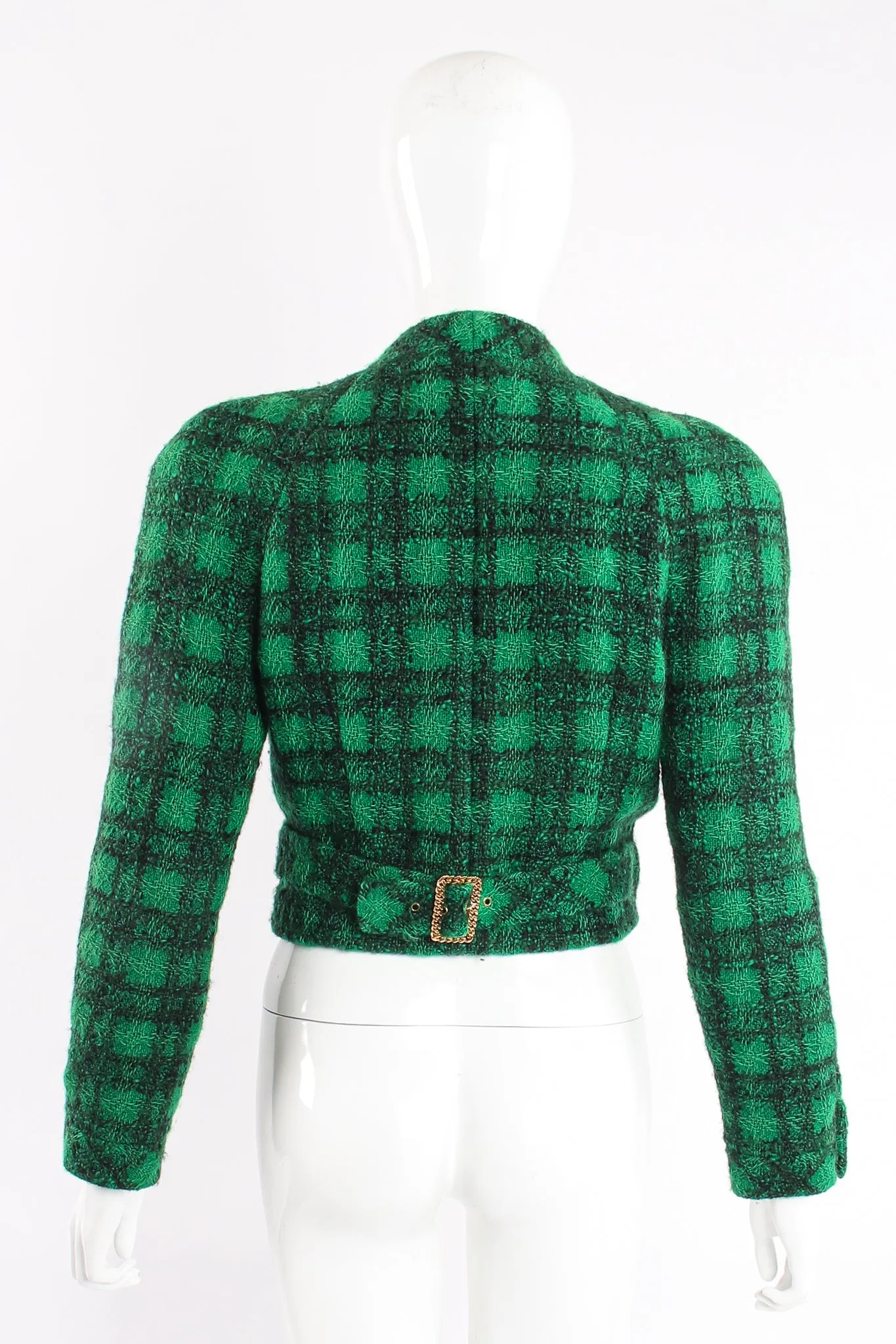 Bouclé Plaid Wrap Jacket
