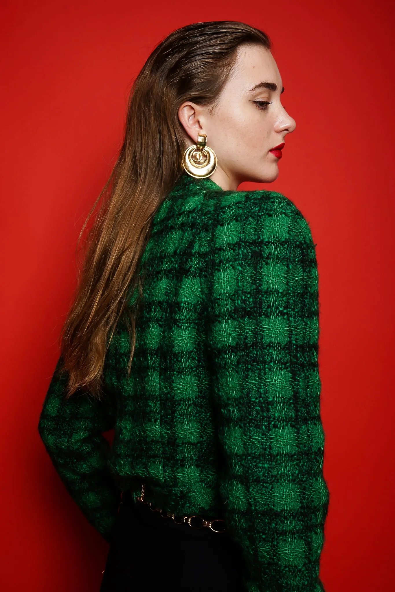 Bouclé Plaid Wrap Jacket