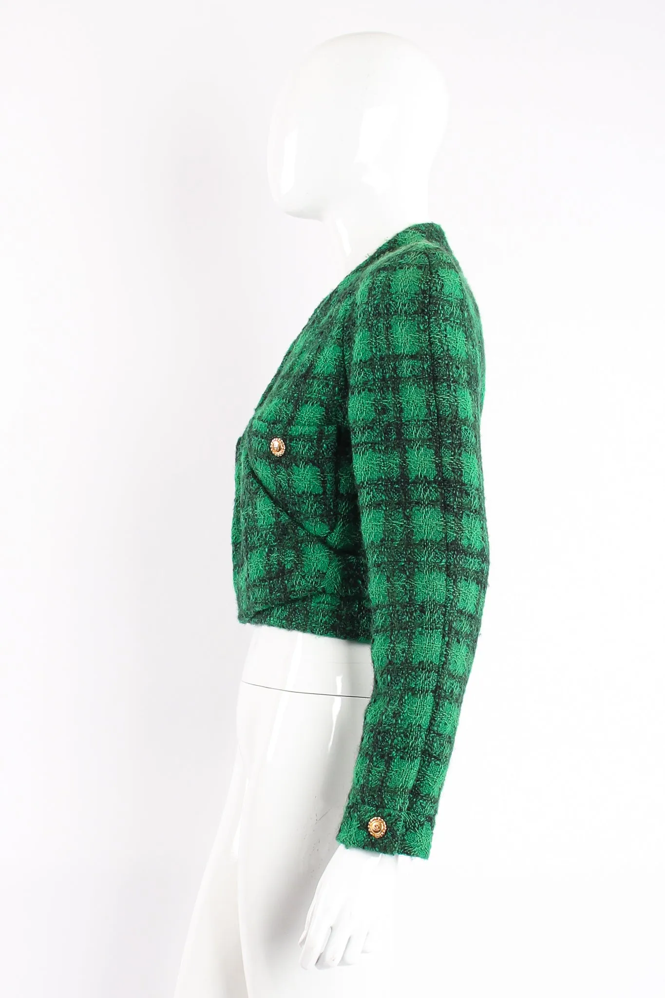 Bouclé Plaid Wrap Jacket