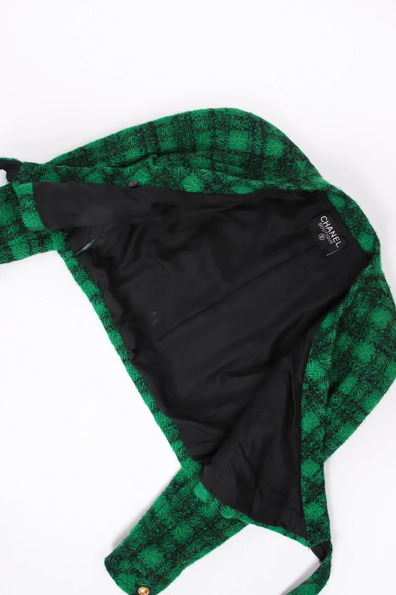 Bouclé Plaid Wrap Jacket