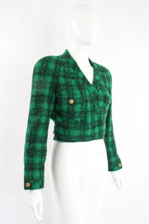 Bouclé Plaid Wrap Jacket