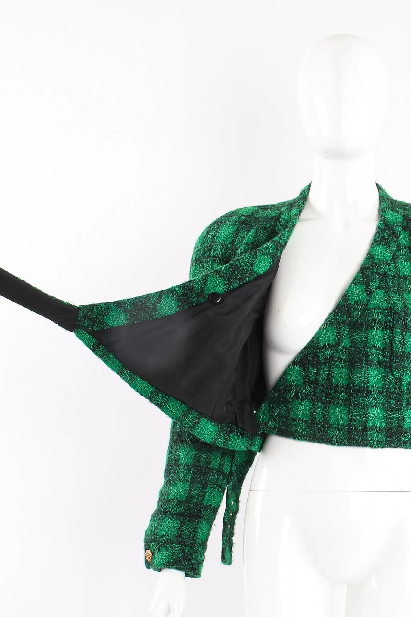 Bouclé Plaid Wrap Jacket