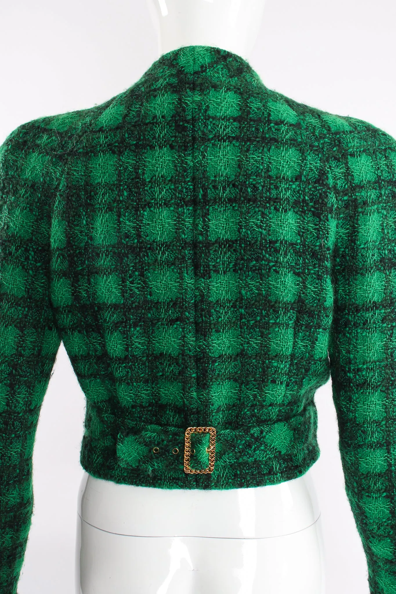 Bouclé Plaid Wrap Jacket