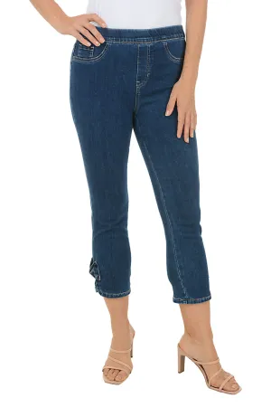 Bow Pull-On Denim Capri Pant