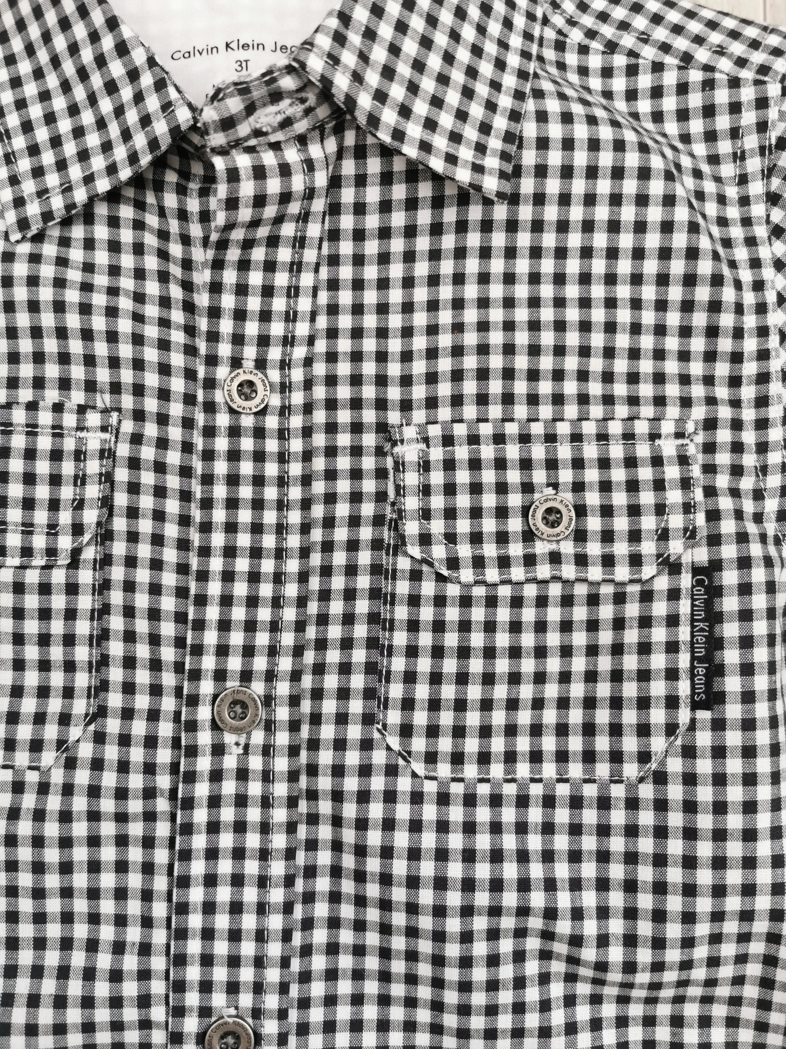 BOY SIZE 3 YEARS - CALVIN KLEIN, Long-sleeve, Checkered Dress Shirt EUC B34