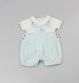 Boys Dungaree & Top Bear Rocking Horse (0-9 Months)-GF1053