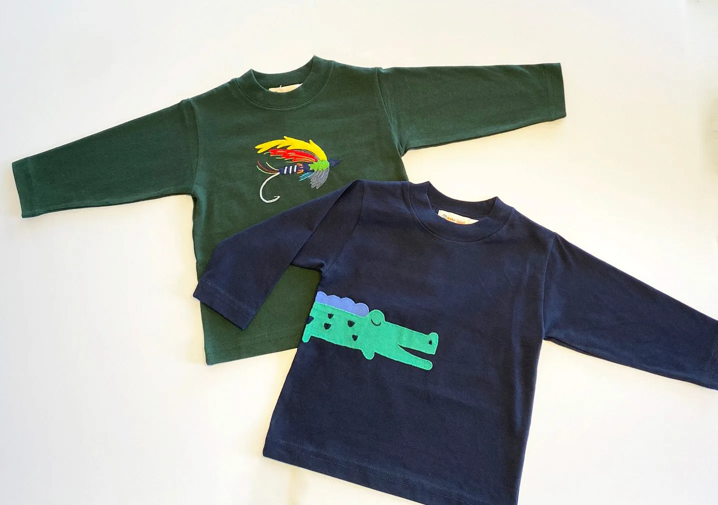 Boy's Long Sleeve T-shirt | Navy with Alligator