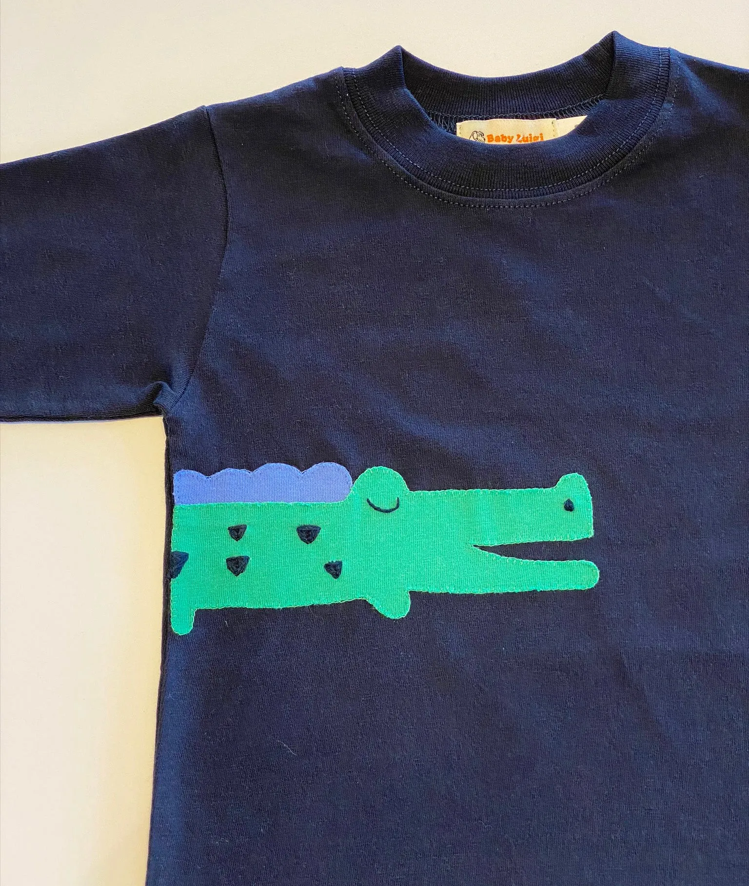 Boy's Long Sleeve T-shirt | Navy with Alligator