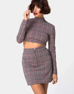 Bronti Mini Skirt in Charles Check Blush