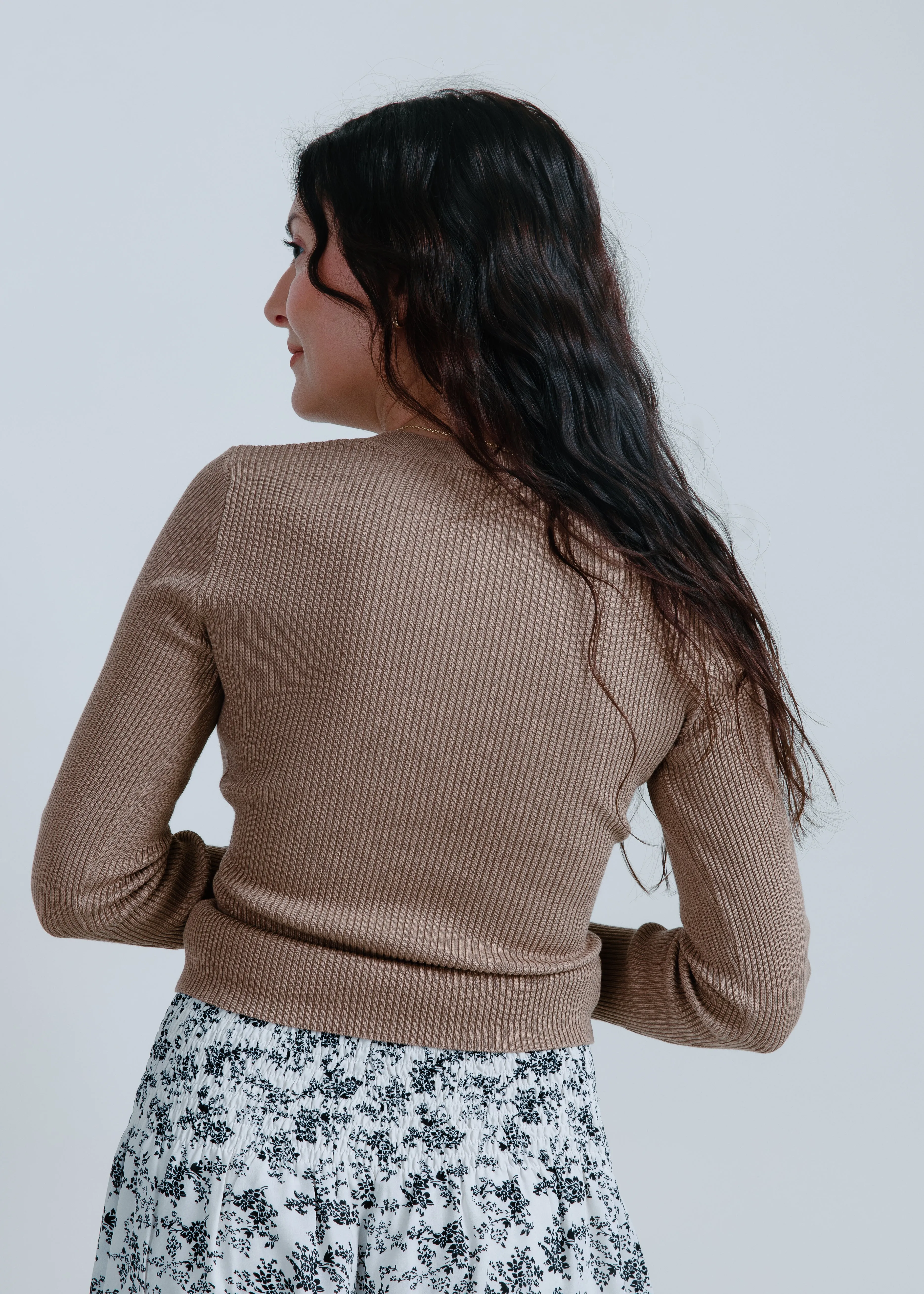 Brooke Ribbed Top - Taupe