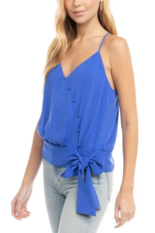 Button Detail Wrap Tank