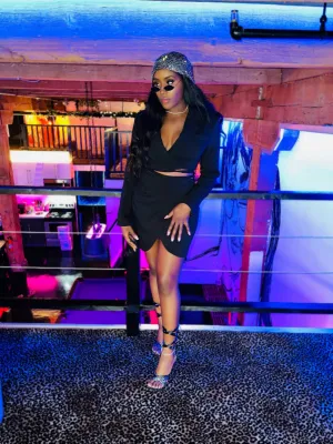 Camille Crossover Skirt  Co-ORD x Black