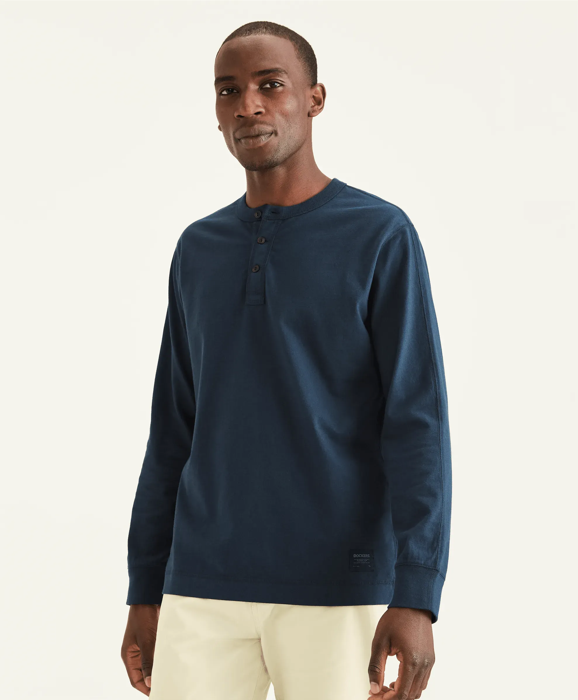 Camiseta Regular Fit Manga Larga Henley